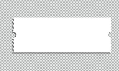 Admit one tickets mockups. Empty flat templates. Vector Illustration.
