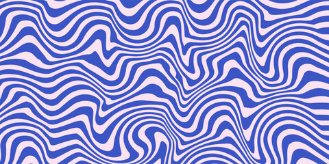 Obraz premium Abstract Wavy Fluid Pattern – Psychedelic Optical Illusion Background Vector.