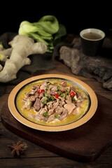 Traditional Inner Mongolia Lamb Soup with Whole Meat and Fresh Garnish