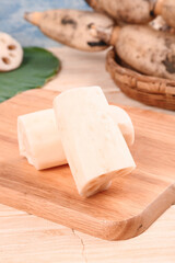 Fresh Peeled Lotus Root on Wooden Board, Honghu Hubei