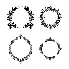 set of decorative patterns for text decoration, frame, patterns, monogram, logo 