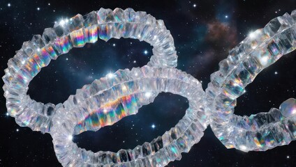 Abstract Crystal DNA Helix Structure in Cosmic Galaxy Background.