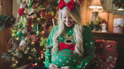 Christmas-themed maternity clothes