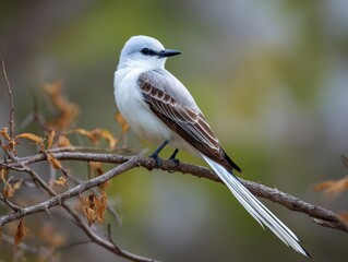 Graceful Scissortail Flycatcher in Flight: A Glimpse of Nature's Avian Beauty
