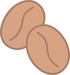 Illustration of Two Coffee Beans on Black Background