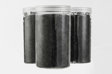 Dried Kohlrabi Powder in Glass Jars - Korean Diet Food