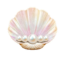 Pearl in Seashell, Luxury Jewelry, Transparent Background 