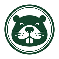 beaver face icon logo seal vector on white background
Vector stamp icon
