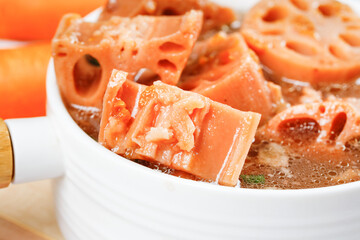 Chinese Pork and Lotus Root Stew - Traditional Asian Cuisine