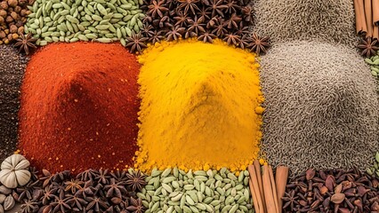 Colorful Spices and Herbs Collection for Cooking
