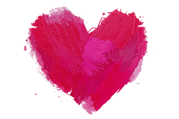 Painted Pink Heart on Black Background