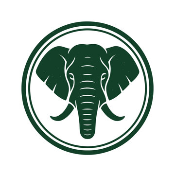 elephant face icon logo seal vector on white background
Vector stamp icon