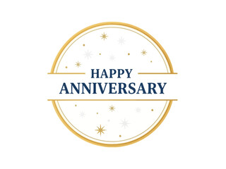Elegant Anniversary Celebration Badge Design with Sparkling Stars