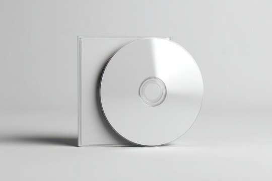 Minimalist CD Cover Design with White Base and Elegant Illustration Path