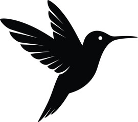 Silhouette of a hummingbird isolated on transparent background