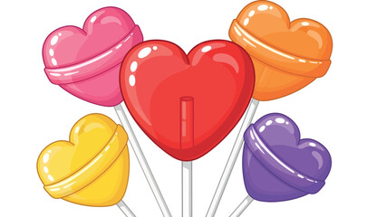 colorful heart shaped lollipops bouquet