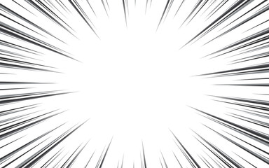 Comic zoom explosion background in black and white. © HITO STOUNTIO