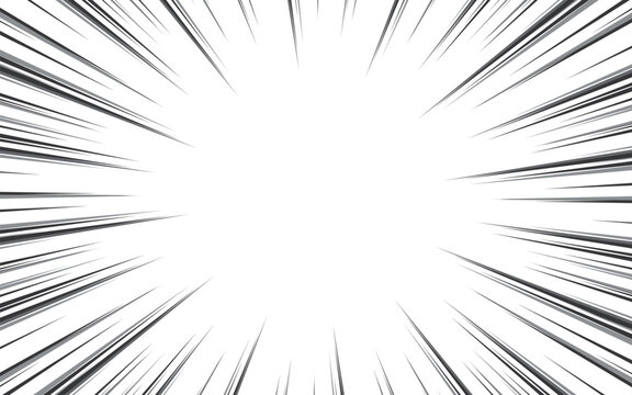 Comic zoom explosion background in black and white.