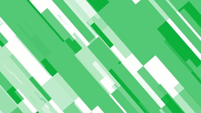 Abstract green diagonal lines and rectangles pattern with varying shades of green and Generate title without using the word "Title:" before it. white on a seamless background