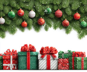 Holiday border isolated on white