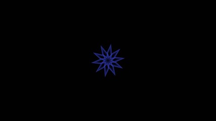 Fototapeta premium Blue geometric starburst shape with eight points on a dark Generate title without using the word 