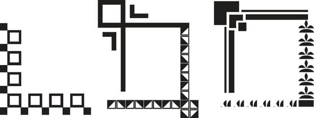 Abstract Geometric Corner Design Elements