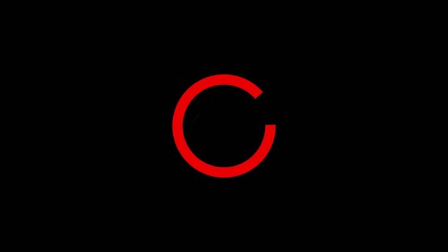 Bold red letter C on a Generate title without using the word "Title:" before it. black background with minimalist - Powered by Adobe