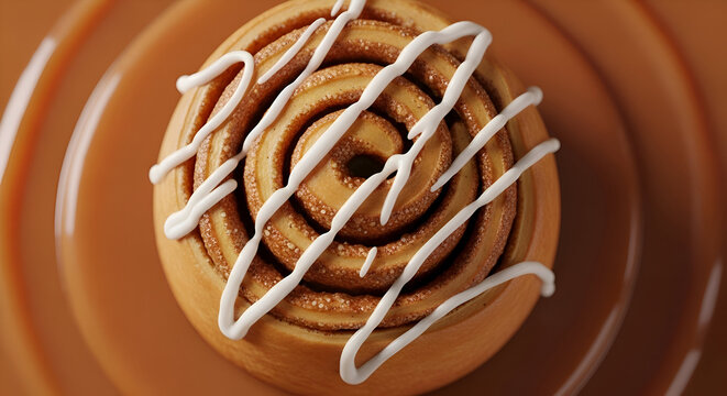 Indulgent cinnamon roll drizzled with sweet cream cheese frosting, a perfect treat for morning breakfast or afternoon delight, captured in mouthwatering detail. - Powered by Adobe