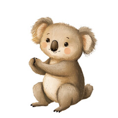 Watercolor Koala Clipart ,high-quality, high resolution. Perfect for invitations, greeting cards, nursery decor, scrapbooking