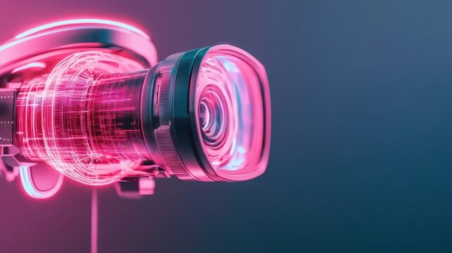 Virtual reality headset with glowing internal circuits, experiencing the digital world and immersive metaverse technology.
