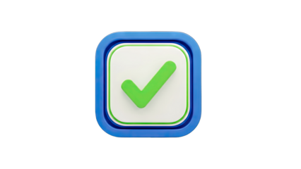 Checkmark Icon in a Box: Confirmation Concept