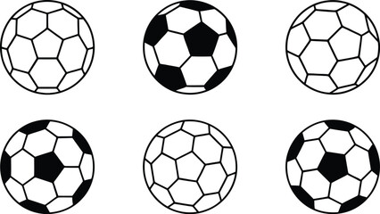 Obraz premium football or soccer ball icon set in different styles, Soccer ball icon, football icons, Vector illustration !