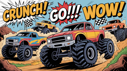 Exciting Monster Truck Race with Action-Packed Vehicles © MdRafiqul