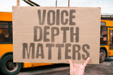 "Voice Depth Matters" Lower pitch can signal maturity in speech. VOICE. PITCH. DEPTH. LARYNX. HORMONES.