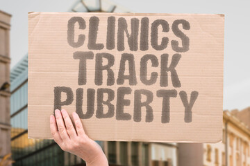 "Clinics Track Puberty" Doctors watch timing mainly when it is very early or delayed. CLINIC. PUBERTY. TIMING. HEALTH. GUIDANCE.