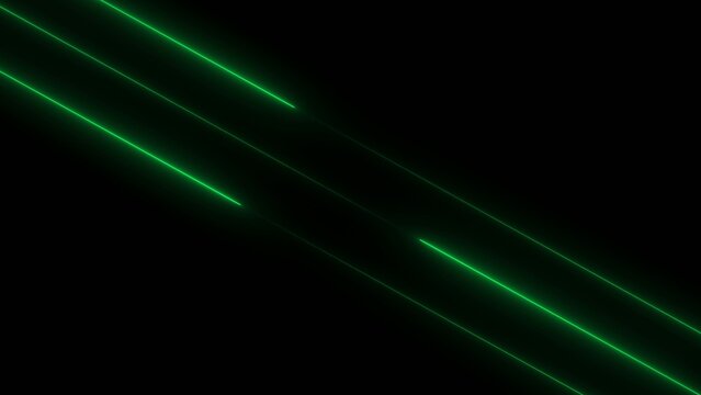 Bright green diagonal laser lines intersecting on a dark gradient Generate title without using the word "Title:" before it. background