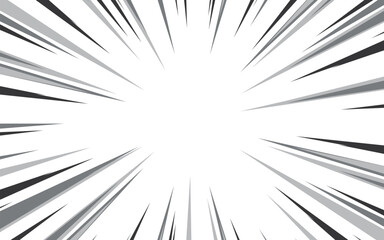 Naklejka premium Radial speed lines background for comic books. Monochrome explosion background. Vector illustration.