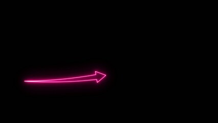 Bright neon pink glowing arrow pointing right on a Generate title without using the word "Title:" before it. black background with a trailing light effect © My studio