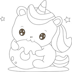 Baby Unicorn coloring page for kids