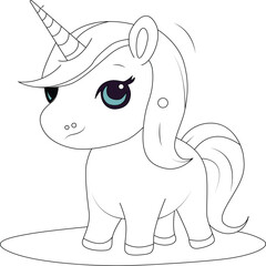 Baby Unicorn coloring page for kids