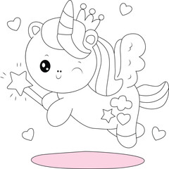 Baby Unicorn coloring page for kids