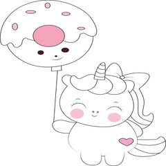 Baby Unicorn coloring page for kids