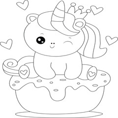 Baby Unicorn coloring page for kids
