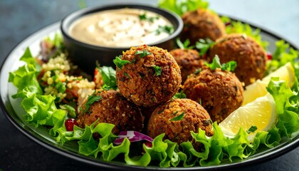 Falafel mit Taboul&eacute; und Blattsalat (Orient)