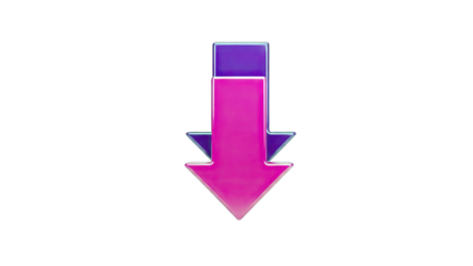 Colorful Down Arrow Symbol on White Background