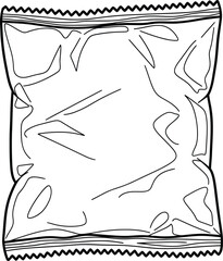 Potato chips pouch outline icons
