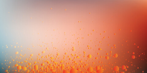 Vibrant abstract pattern of glossy orange and red liquid bubbles and droplets.