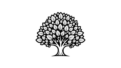 Obraz premium Green vector tree silhouette with roots, perfect illustration of nature and growth for an eco design logo