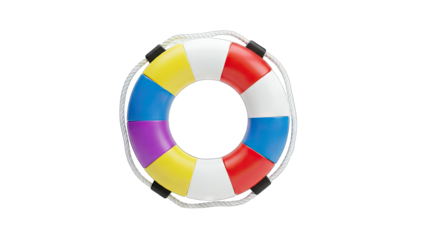 Colorful Lifebuoy Isolated on White Background