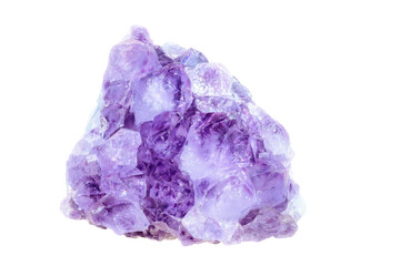 Isolated purple amethyst crystal stone